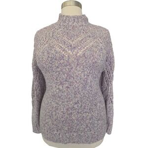 Torrid Womens Purple Space Dye Pointelle Mock Neck Sweater Plus Size 2 2X